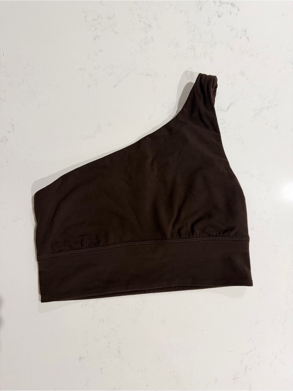 lululemon athletica One-Shoulder Sports Bra in Dark Brown